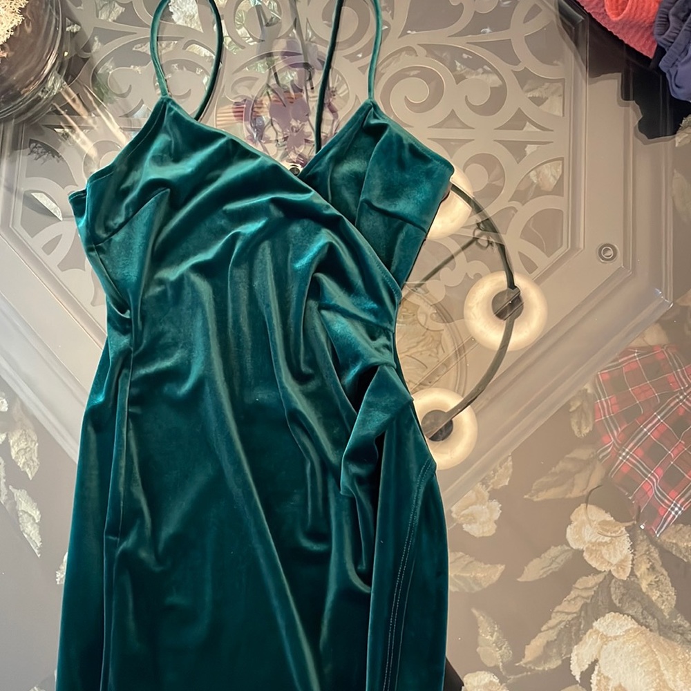 Green mini dress